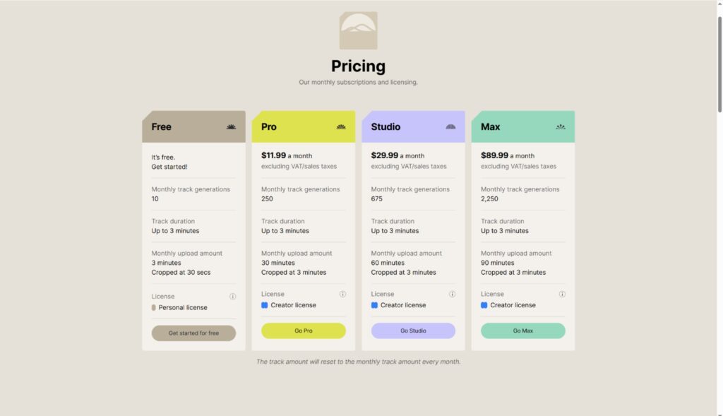 Stable Audio Pricing